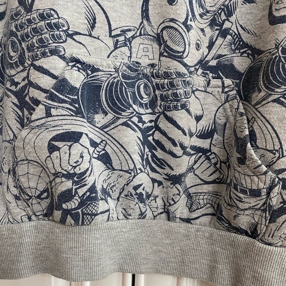 Marvel Comics Childrens Size Large 10-12 Hoodie in Grey with Marvel Characters - Picture 7 of 10